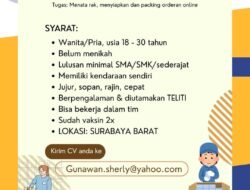 Lowongan Kerja Admin Packing di Surabaya Barat, Terbuka untuk Lulusan SMA/SMK
