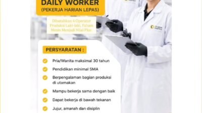 CV Dewi Kartika Buka Lowongan Daily Worker, Butuh 4 Operator Produksi di Driyorejo Gresik