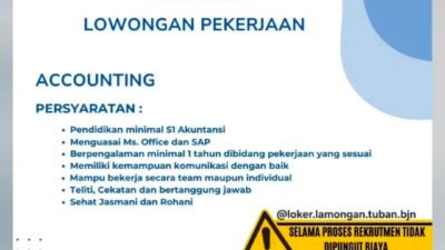 PT Buildyet Indonesia Buka Lowongan Accounting, Minimal S1 Akuntansi dan Menguasai SAP