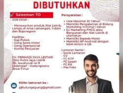 Lowongan Kerja Salesman TO Dibuka, CV Permadi Jaya Lestari Cari Kandidat untuk Area Lamongan, Tuban, dan Bojonegoro